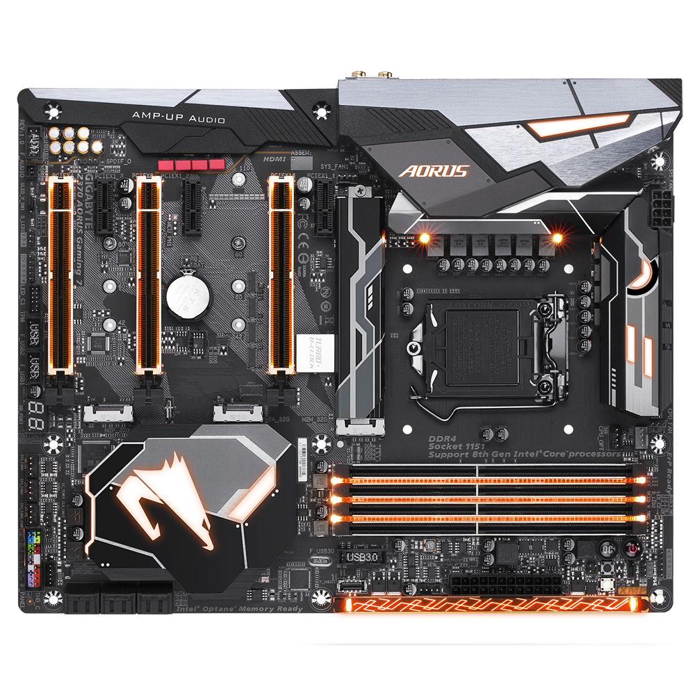 produkt-foto van 'Gigabyte moederbord - ga-z370 Auros Gaming 7, lga1151, 4x ddr4, 6x sata'