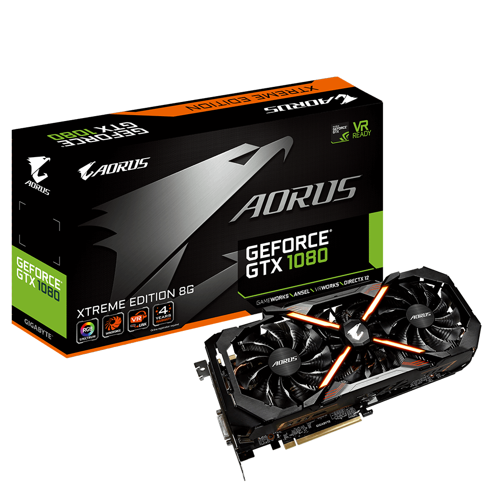 produkt-foto van 'Gigabyte Geforce video-kaart - gv-n1080aorus x-8gd, 8gb, dvi/hdmi/dp'