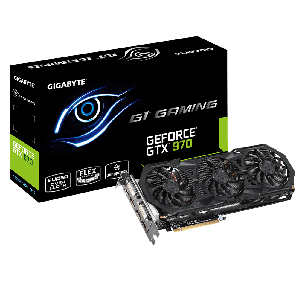 produkt-foto van 'Gigabyte Geforce video-kaart - gv-n970g1 gaming-4gd, 4gb, dvi/hdmi/dp'