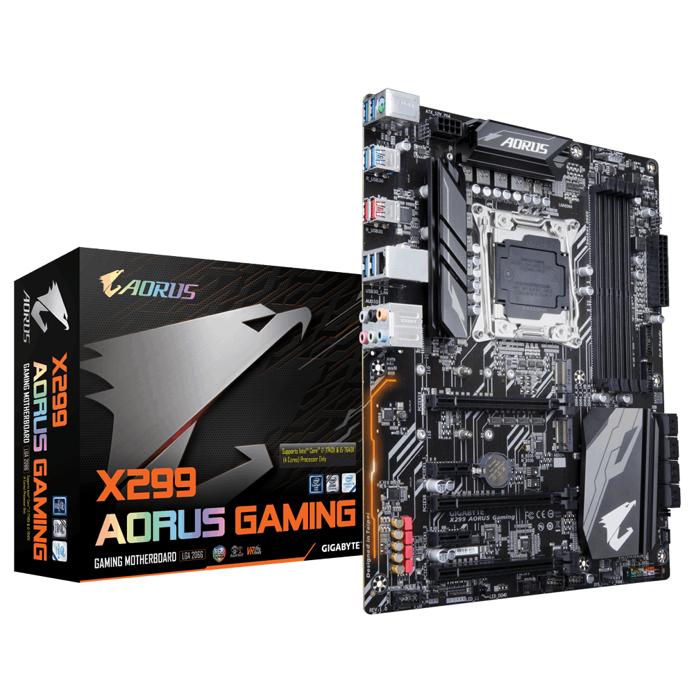 produkt-foto van 'Gigabyte 2066 moederbord - x299 aorus gaming, lga2066, 4x ddr4'