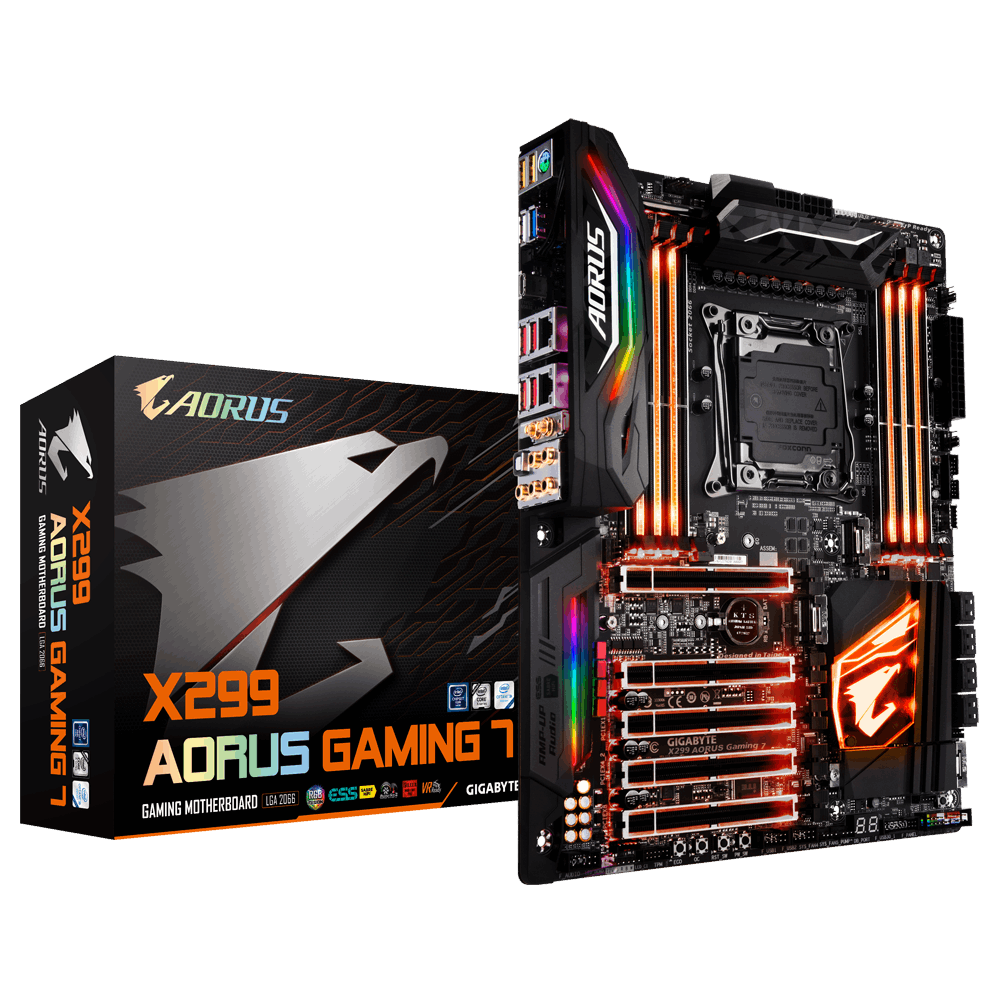 produkt-foto van 'Gigabyte 2066 moederbord - x299 aorus gaming 7, lga2066, 4x ddr4'