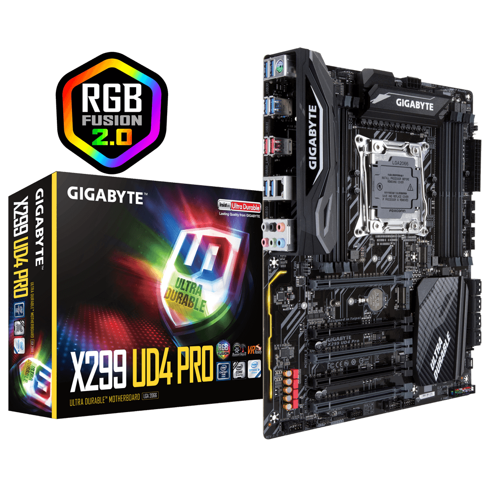 produkt-foto van 'Gigabyte 2066 moederbord - x299 ud4 pro, lga2066, 4x ddr4'