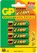 produkt-foto van 'gpb1146 - Batterij oplaadbaar 4x aa (NiMH - 1.2v - 2700mAh)'
