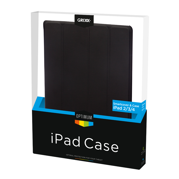 produkt-foto van 'Grixx Optimum Smart Cover iPad 2/3/4, leer - zwart'