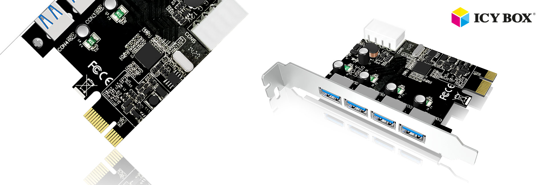produkt-foto van 'Icy Box kaart - 4x Usb 3.0, Pci-E x1'