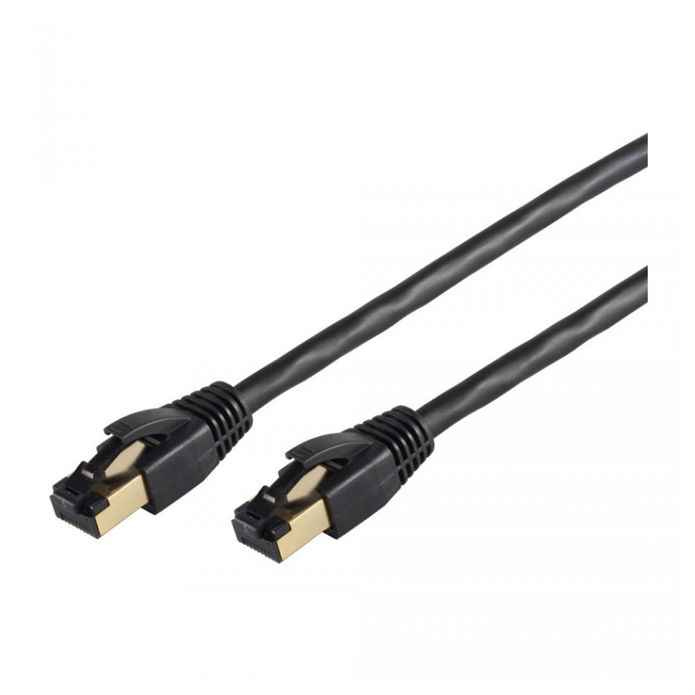 produkt-foto van 'UTP-kabel - 2,0m, zwart, cat 8, koper, f/ftp, lszh (halogeenvrij), max 2,000 mh'