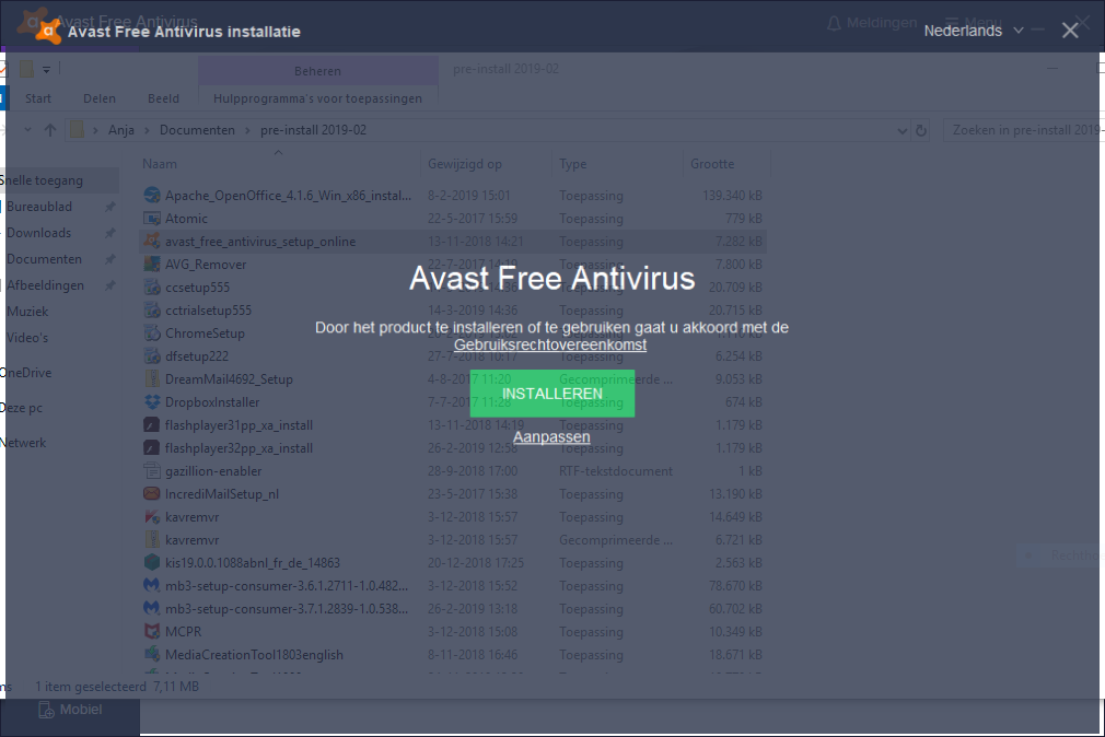 produkt-foto van 'Installatie - Avast Free virus-scanner'