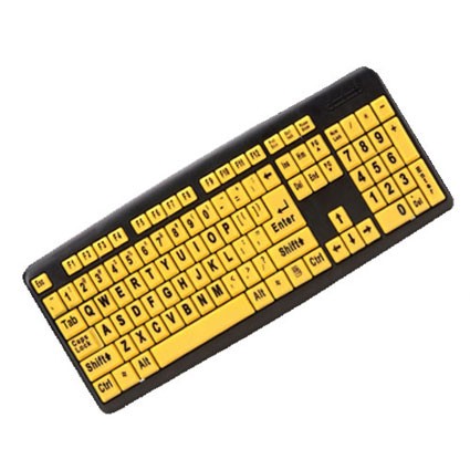 produkt-foto van 'SiYa Toetsenbord (grote letters - hoog contrast=zwart/geel)'