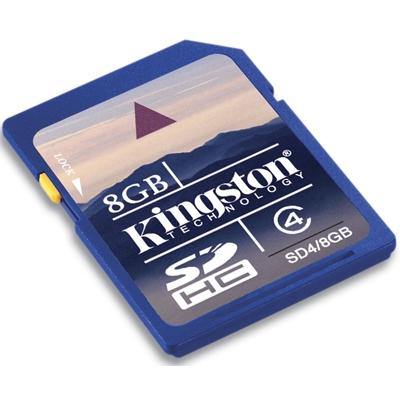 produkt-foto van 'Secure Digital HC kaart - class 4 - kingston 8g - full-size'