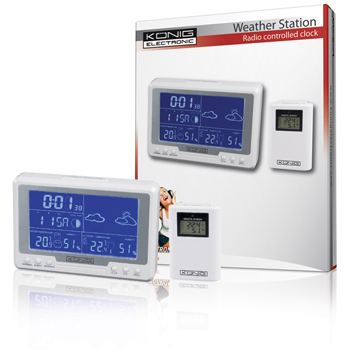 produkt-foto van 'Konig Draadloos weerstation (incl. buitenunit & radio-klok)'