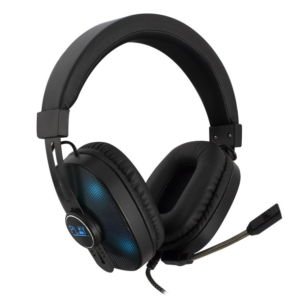 produkt-foto van 'Ewent Gaming Headset - Play Illumiated, incl. microfoon, zwart/blauw, bedraad'