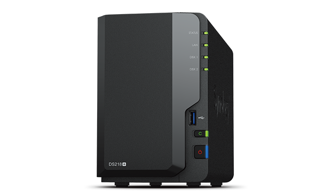 produkt-foto van 'Synology NAS - ds218+ , 2x bay 2.5/3,5", 1x/3x USB 2/3, RAID Levels: 0, 1, JBOD'